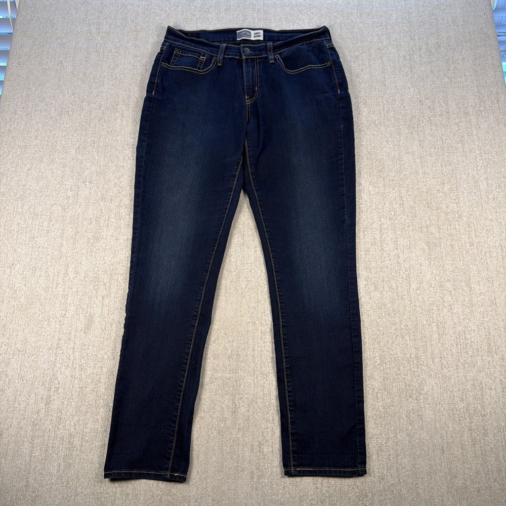 Signature by Levi Strauss Co Skinny Jeans Womens 12 Blue Curvy Mid Rise Stretch